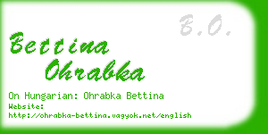 bettina ohrabka business card
